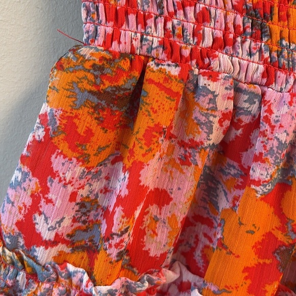 Chelsea & Violet Orange Flutter Sleeve Wrap Blouse and skirt medium - Picture 9 of 12